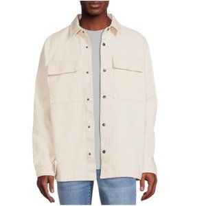 No Boundaries Men's Twill Shirt Jacket